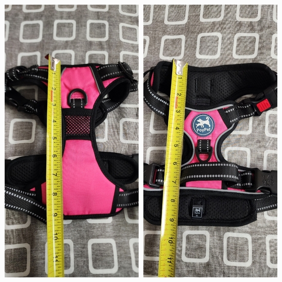 NEW PoyPet Adjustable Reflective No-Pull Dog Harness Medium Pink Black - Picture 14 of 15